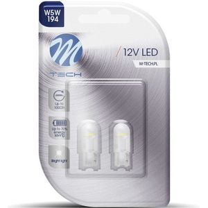 M-Tech LED W5W 12V - Basic 1x Led diode - Wit - Set