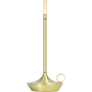 Oplaadbare Tafellamp – Goud – Dimbaar – 26CM – Aluminium – Bureaulamp – Tafellamp Slaapkamer