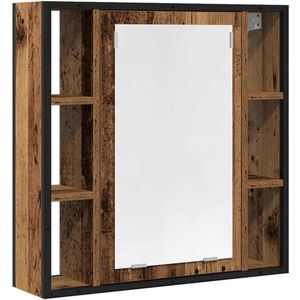 vidaXL - Badkamerspiegelkast - 60x16x60 - cm - spaanplaat - oud - hout