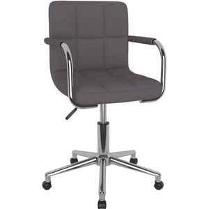 vidaXL Draaibare Kantoorstoel Taupe Stof Eetkamerstoel - Eetkamerstoelen - Keukenstoelen - Keukenstoel
