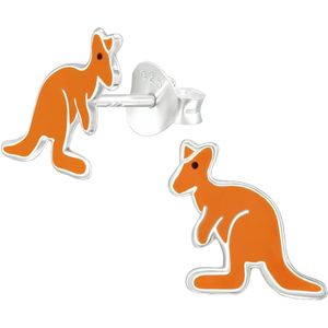 Joy|S - Zilveren kangoeroe oorbellen - 9 mm - kinderoorbellen