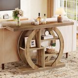 Tribesigns Console Tafel - Bijzettafel - Sidetable Industrieel - Houten - Natuurlijk Hout - 108 x 29 x 82 cm - Bruin