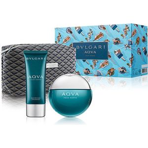 Bvlgari Aqva pour Homme Giftset - 100 ml eau de toilette spray + 100 ml aftershave balm + toilettas - cadeauset voor heren