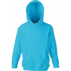 Fruit Of The Loom Kinder Unisex Sweatshirt Met Capuchon / Hoodie (Azure Blauw)