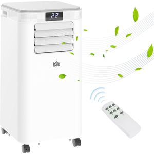 HOMCOM Mobiele airconditioner airconditioner 4 modi afstandsbediening 24u timer ABS wit 823-013V90