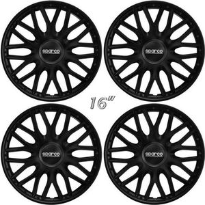 4-Delige Sparco Wieldoppenset Roma 16-inch zwart