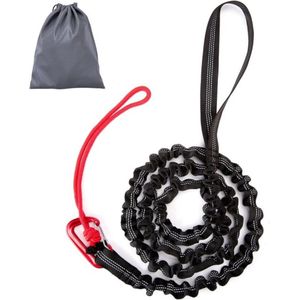 Trektouw voor kinderen, bungee sleepkabel, 1,7 m tot 3 m, ouder-kind-trekkoord, draagvermogen 200 kg, voor kinderfiets, mountainbike, met opbergtas, zwart
