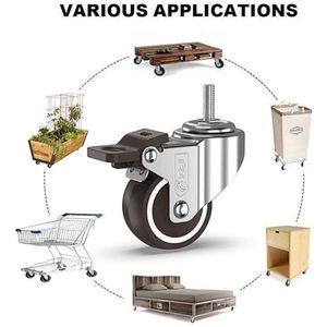 Heavy Duty Castors - Zwaarlast Zwenkwielen / Trolley Wielen voor Meubels 4