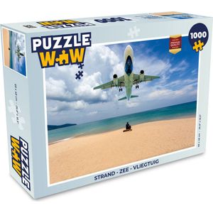 Puzzel Strand - Zee - Vliegtuig - Legpuzzel - Puzzel 1000 stukjes volwassenen