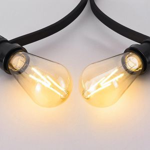 LumenXL lichtsnoer voor buiten 20 meter 20 fittingen - 2,5 watt 2200K LED filament lampen - IP44 dimmer