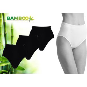 Bamboo Essentials - Naadloos Dames Ondergoed - Bamboe - 3 Stuks - High Waist Slips - Zwart - S - Corrigerend Ondergoed Dames - Dames Slips