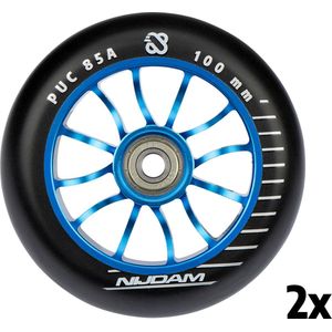 Nijdam Stuntstep Wielenset - Spoked Alu - Blauw - 2 Stuks