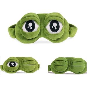 Slaapmasker Kind Grappige Kikker Ogen Nieuwigheid Oogschaduw Slaap Reismasker Groen