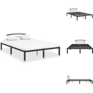 vidaXL Bedframe Metaal - Zwart - 210 x 150 x 63 cm - Geschikte matras 140 x 200 cm - Bed