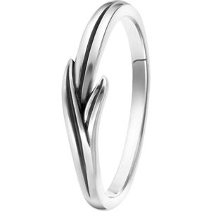 Lucardi Dames Ring blad Bali Treasures - Ring - Moederdag Cadeautje - Echt Zilver - Zilverkleurig