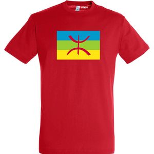 T-shirt Amazigh / Berberse Vlag | Rood Marokko Shirt | WK 2022 Voetbal | Morocco Supporter | Rood | maat 4XL