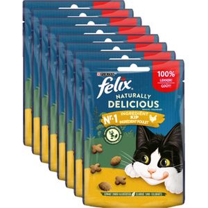 Felix Naturally Delicious - Kattensnacks - Kip & Catnip - 8 x 50 g