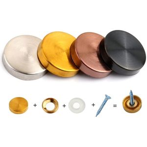 Set van 4 metalen afdekkapjes (zwart, 25x5 mm)
