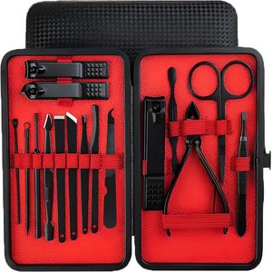 Maniküre-Set Edelstahl für Männer - 16-teiliges Fingernagelpflege-Reiseset