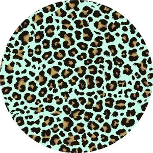 Vloerkleed vinyl rond | Panter aqua | 120 cm Rond | Onze materialen zijn PVC vrij en hygienisch