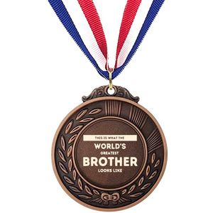 Akyol - dit is hoe werelds beste broer eruit ziet medaille bronskleuring - Broer - familie mensen met een broer - cadeau
