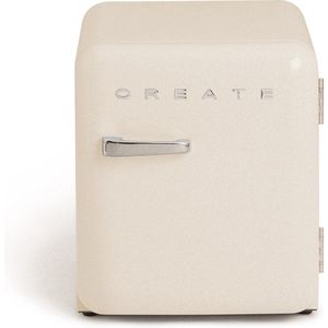 CREATE RETRO FRIDGE 48L SILVER - Koelkast - 3 Planken - Beige