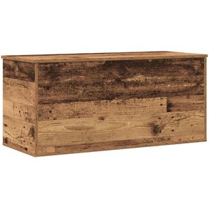 vidaXL - Opbergdoos - met - Deksel - Oude - Hout - 100x42x46 - cm - Geengineerd - Hout