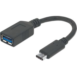 MH Cable, USB 3.1, Gen1, C-Male/A-Female, 15cm, IF-Certified, Black, Polybag