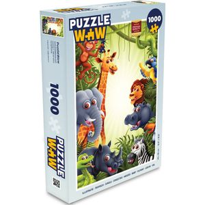 Puzzel Jungle - Jongens - Meiden - Baby - Olifant - Leeuw - Giraf - Legpuzzel - Puzzel 1000 stukjes volwassenen
