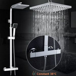 Auralum max Regendouche met Thermostaatkraan - RVS Douche Badkamer - Hoofddouche & Handdouche - ø 20cm Regendouche - Chroom