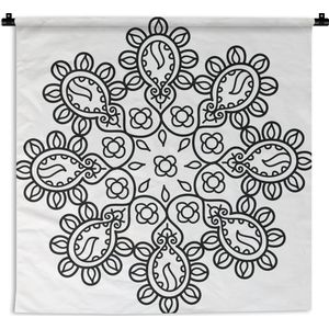 Wandkleed Mandala's - Mandala met bloemvormen Wandkleed katoen 90x90 cm - Wandtapijt met foto