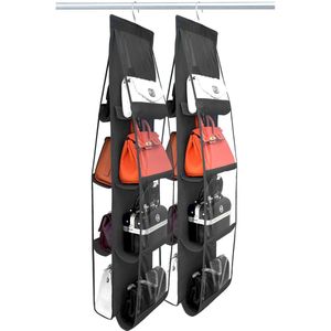 Ibenzoa® Stijlvolle en Ruimtebesparende Handtas Organizer met Grote Opbergvakken in Zwart voor Optimaal Overzicht