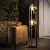 Livin24 Industriële staande lamp Cosmos Oud zilver 2-lichts
