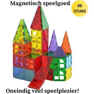 Magnetische Bouwstenen - Magnetische Tegels - Magnetic Tiles - ASTM gekeurd- 60 delig