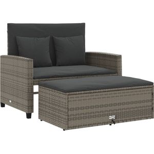 vidaXL-Tuinbank-2-zits-met-kussens-poly-rattan-grijs