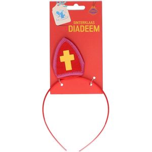 Sinterklaas Diadeem - Haarband - Rood / Geel - Kunststof / Vilt - One Size