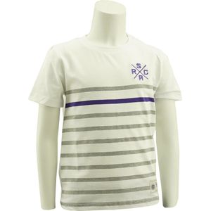 RSC Anderlecht gestreept t-shirt logo x kids maat 122/128 (7 a 8 jaar)
