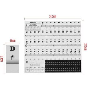 Pianostickers voor toetsenborden 37/49/54/61/88 transparante en verwijderbare muzieknoten