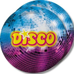 Disco feest wegwerpbordjes - 30x - D23 cm - jaren 80/disco themafeest