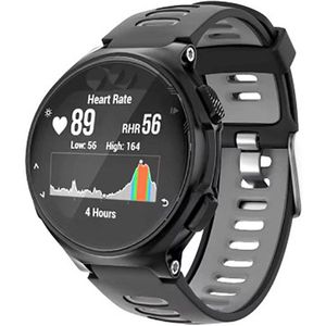 Siliconen bandje geschikt voor de Garmin Forerunner – Approach S20, S5 & S6 - Fenix – Quatix – 22MM - Zwart Grijs