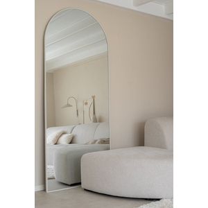 Nordic Style® Boogspiegel 210x90cm | Mat Wit | Scandinavische Spiegels | Halfrond | Pas spiegel | Staande spiegel | Kleedkamer spiegel