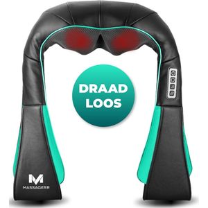 Massagerr® Shiatsu Massagekussen – Draadloos Nekmassage Apparaat – Massage Apparaat voor Rug, Nek en Schouder – Infrarood Warmtefunctie