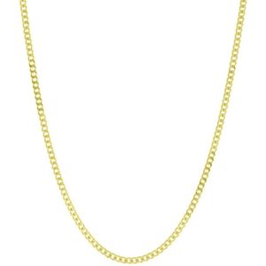 Lucardi Dames Ketting gourmet - Echt Zilver - Ketting - Cadeau - 60 cm - Goudkleurig