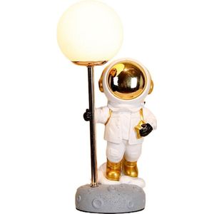 Cozella® - Astronaut Lamp USB - Bureaulamp - Tafellamp - Nachtlamp - Decoratieve Lamp - Nachtlampje - Leeslamp - Wit