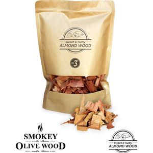 Smokey Olive Wood - Houtsnippers - 1,7L - Amandelhout - Chips ø 2cm-3 cm
