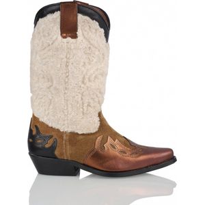 DWRS Label - Sierra teddy boots - Off white Cognac - Maat 42