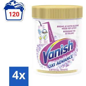 Vanish Oxi Advance - Kristalwit - Vlekkenverwijderaar Poeder - Witte Was - 840 Gram - Voordeelverpakking - 4 stuks