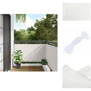 vidaXL Balkonscherm - Balkonschermen - Scherm - Privacyscherm - Balkonscherm 300x120 cm PVC wit