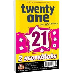 White Goblin Games dobbelspel Twenty One (21) - Leeftijd 8+ | 2-6 spelers | Inclusief 2 scorebloks met 160 blaadjes