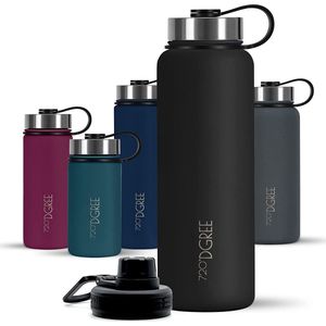 720°DGREE Roestvrijstalen Drinkfles ""noLimit"" - 530ml - Lekvrij, Koolzuur, BPA-Free - Thermosfles met Schroefsluiting voor Sport, Fitness, Outdoor +Gratis Sportdeksel